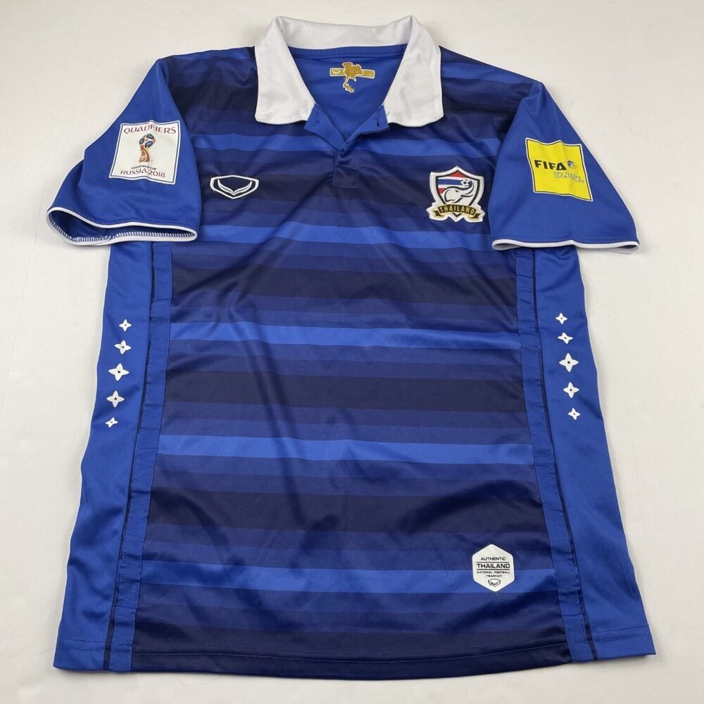 Blue Men’s Soccer Jersey with White Collar